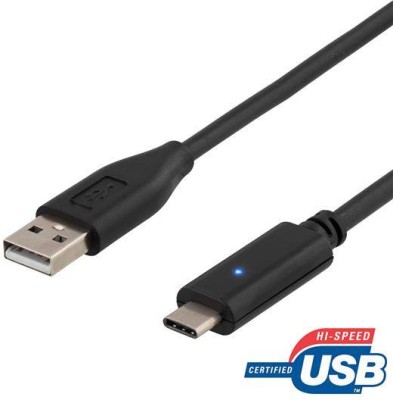 USB 2.0-kabel Deltaco USB-C till USB-A, 0,25 meter - Svart