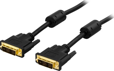 DVI-D-kabel, guldpläterad, 2 meter - Svart