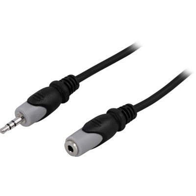 Förlängningsljudkabel stereo 3,5 mm, 2 meter - Svart