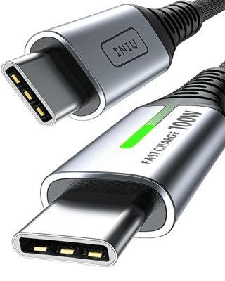 INIU USB C till USB C-Kabel, 100W PD QC 4.0 20V/5A USB C Snabbladdningskabel, nylonflätad mobilladdare kompatibel med iPhone 15 Pro Max Samsung S22 S21 Note iPad MacBook Pro Huawei Xiaomi etc. [2m]