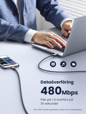 UGREEN 100W USB C till USB C-kabel 2st PD3.0 PPS USB-C laddningskabel 5A/20V kompatibel med iPhone 15 Pro Max, M2 MacBook Pro/Air M2 iPad Pro 2022 Galaxy S23 Ultra Pixel 7 Steam Deck etc. (2m)#4