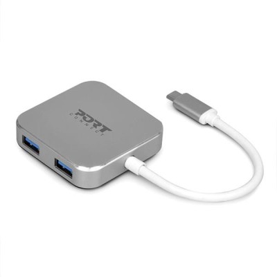 USB-C-hub Port Designs, 4xUSB 3.0, aluminium
