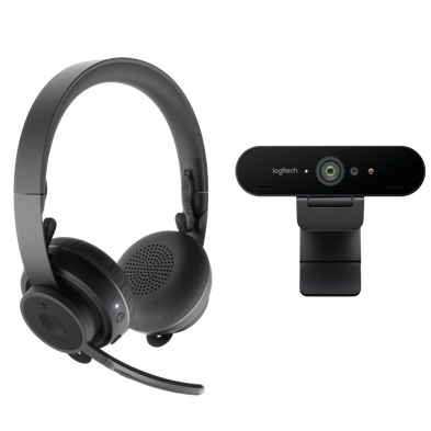 Logitech Personal Video Collaboration Kit - BRIO 4k Webcam + Logitech Zone Wireless Headset