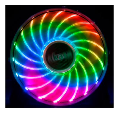 akasa Vegas X7 RGB LED, 120mm Fläkt 120 x 120 x 25mm, 1200 RPM, 41,9 CFM, 23,2 dBA, 3pin fan, 4pin RGB