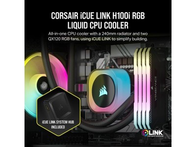 Corsair iCUE LINK H100i RGB, 240mm - Svart#3