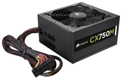 Corsair CX750M 750W, ATX v2.3, 120 mm fläkt, 80PLUS Bronze, löstagbara kablar