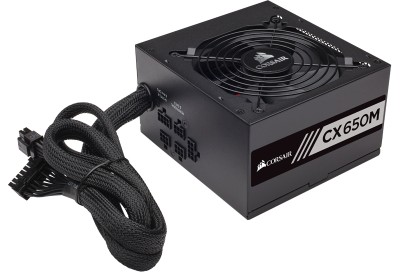 Corsair CX650M 650W, ATX v2.4, 120 mm fläkt, 80PLUS Bronze, delvis löstagbara kablar