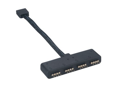 Akasa RGB LED Splitterkabel, 1 till 4 enheter, 10cm, svart