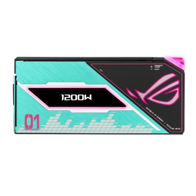 Asus ROG Thor 1200W Platinum III Hatsune Miku Edition, ATX 3.1, 135 mm fläkt, 80PLUS Platinum, semipassivt, löstagbara kablar, OLED display, Aura Sync ARGB#3