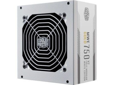 Cooler Master MWE 750W V2, ATX 3.1, 120 mm fläkt, 80PLUS Gold, semipassivt, löstagbara kablar - Vit#1