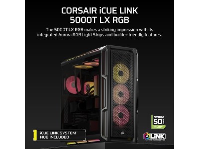 Corsair iCUE LINK 5000T LX RGB, ATX, TG - Svart#2