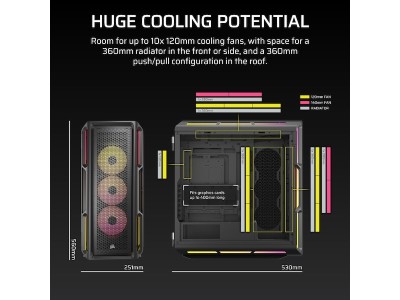 Corsair iCUE LINK 5000T LX RGB, ATX, TG - Svart#4
