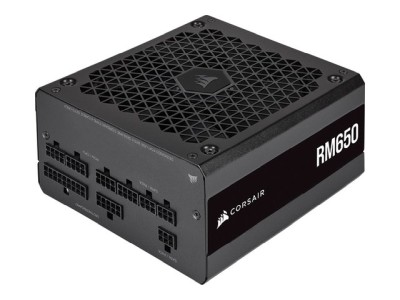 Corsair RM650 650W (2021), ATX, 140 mm fläkt, 80PLUS Gold, semipassivt, löstagbara kablar - Svart