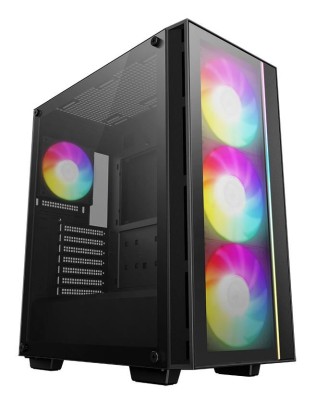 DeepCool Multitech Prestige MATREXX55 V4 C 3x140mm LED fläktar + 1x120mm LED fläkt, glasfront samt sida + LED strip i fronten - PREMIUM CASE!