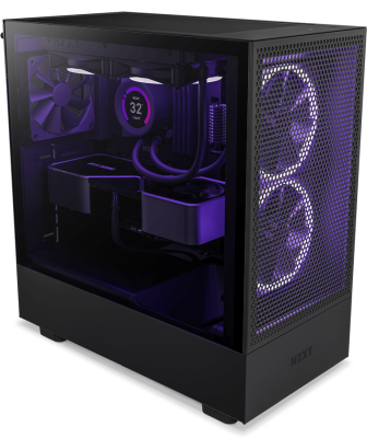 NZXT H5 Flow Mid Tower Case Dark tempered glass, ATX - Svart#1