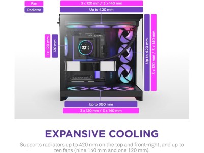 NZXT H9 Flow RGB+ 2025, E-ATX - Svart#2