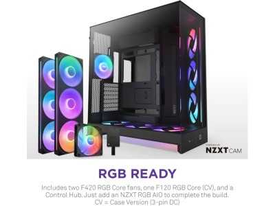 NZXT H9 Flow RGB+ 2025, E-ATX - Svart#5
