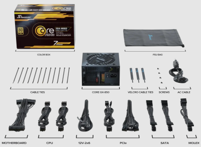 Seasonic Core GX ATX 3 (2024) 850W, ATX 3.1, 120 mm fläkt, 80PLUS Gold, löstagbara kablar#3