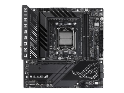 Asus ROG CROSSHAIR X670E-E GENE, AMD AM5, MicroATX, 2xDDR5, PCI Express, 3xM.2 + SATA3 RAID, 2xUSB4, ROG SupremeFX 7.1-ljud, USB-C, 2.5Gbe LAN, WiFi 6E, Bluetooth, Aura Sync RGB