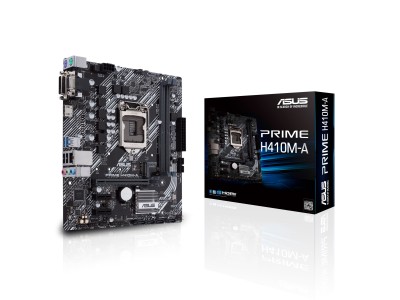 Asus Prime H410M-A, Intel LGA1200, H410, PCI Express, MicroATX, 2xDDR4, M.2 + SATA3, VGA/DVI/HDMI, USB 3.2, 7.1 audio, GigaLAN