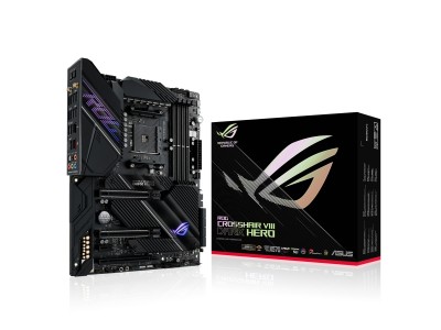 Asus ROG Crosshair VIII DARK HERO, AMD Socket AM4, X570, ATX, 2xPCI Express, 4xDDR4, CrossFireX, 3xM.2 + SATA3, USB-C, 7.1-ljud, 2.5Gbe LAN+GigaLAN, WiFi 6, Bluetooth, Aura Sync RGB#1