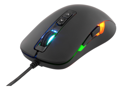 Deltaco GAMING optisk mus, 2000 dpi, 7 knappar, RGB LED, USB - Svart