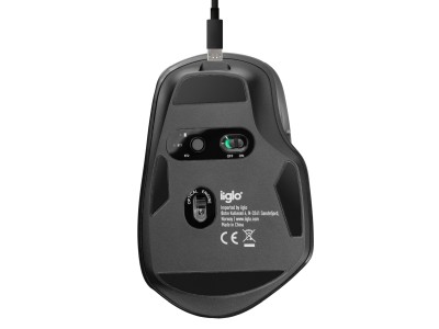 iiglo MX Multi trådlös mus 2,4 GHz och Bluetooth dubbelt läge, tyst, ergonomiskt, uppladdningsbart, 2 rullh#5