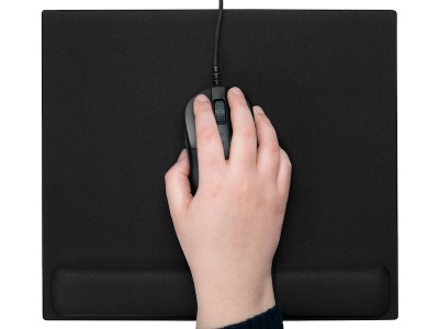iiglo musmatta med handledsstöd (svart) ergonomisk, gelpad, 32x28cm, 13mm handstödshöjd, halkfri#2