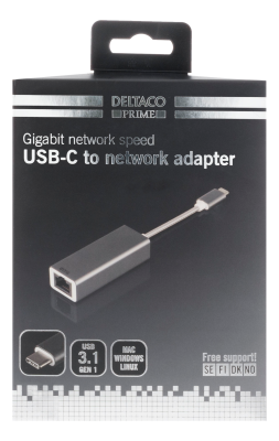 DELTACO PRIME USB-C nätverksadapter, aluminium, rymdgrå#2