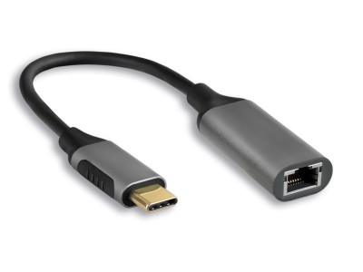 iiglo USB-C till Ethernet RJ45 (Space grey aluminium) Adapter, Gigabit Ethernet, 1000Mbps, USB-C 3.1