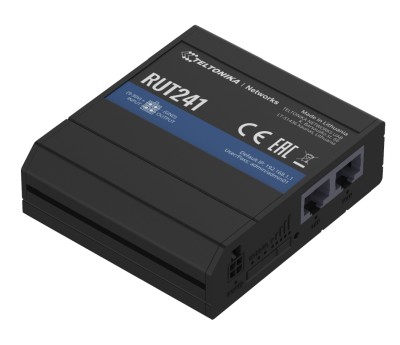 Trådlös 2G/3G/4G-router Teltonika RUT241, WiFi 4, 3 LTE antenner, 2 portar, SIM-slot