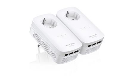 TP-Link TL-PA8030P KIT AV1200 3-Port Gigabit Passthrough Powerline Starter Kit, 1200Mbps