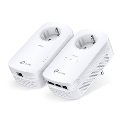 TP-Link TL-PA8033P KIT, AV1300 3-Port Gigabit Passthrough Powerline Starter Kit, 1300Mbps