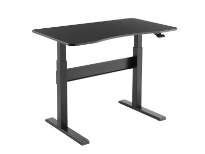 iiglo Zeta höj/sänk skrivbord Ergonomisk höj/sänk bord, 145x67,5cm, välvd front, höjdjustering 74-115cm, med l#7