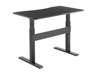 iiglo Zeta höj/sänk skrivbord Ergonomisk höj/sänk bord, 145x67,5cm, välvd front, höjdjustering 74-115cm, med l#8