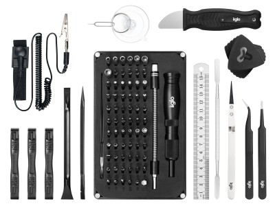 iiglo toolkit 90 delar 69 bitar, verktygssats, för reparation av mobil, surfplatta, PC, elektronik