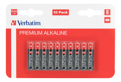 Batteri Verbatim AA alkaliskt, LR06, 10-pack