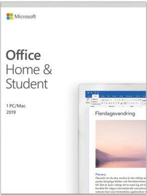 Microsoft Office 2019 Hem och Student, EuroZone alla språk, för 1 dator, PC/Mac, E-licens MT
