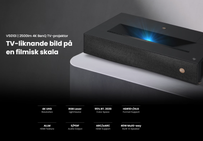 BenQ V5010i, DLP Laser, 2500 ANSI lumen, 4K/UHD 3840x2160, HDR10+, 36~28dB, 3xHDMI, WiFi/Bluetooth, högtalare, Android TV#3
