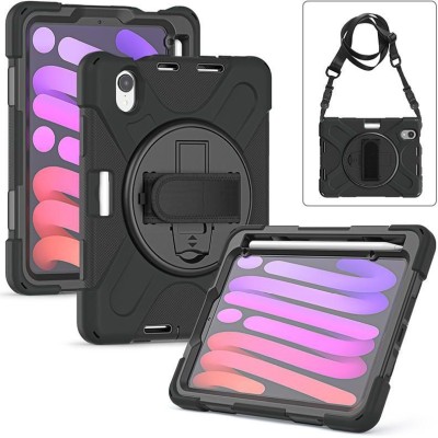 eSTUFF Chicago Full Body Defender till iPad mini 8.3" (6th/7th Gen), med rem för handled + axel, pennhållare - Svart#1