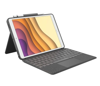 Logitech Combo Touch till iPad Air/Pro 10.5", bakbelyst tangentbord med styrplatta och Smart Connector, nordiskt