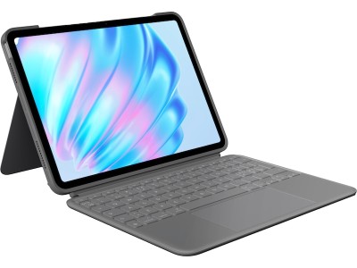 Logitech Combo Touch till iPad Air 11-tum M2, bakbelyst tangentbord med styrplatta, nordiskt - Grå