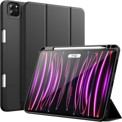 JETech Fodral för iPad Pro 11 Tum (2022/2021/2020 Modell) med
Pennhållare, Stöd för Andra Generationen Pencil Laddning, Smal Tablett Case med Mjuk TPU Tillbaka, Automatisk Väckning/Sömn