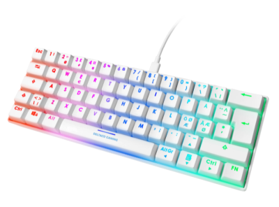 Deltaco WK85R mekaniskt tangentbord i 60% layout, RGB, röda brytare - Vit