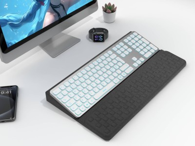 Deltaco Ergonomiskt handledsstöd och tangentbordsställ i mjukt lycratyg med minesskum och gel#2