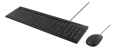 DELTACO Tangentbords-kit med mus, PAN Nordisk layout, USB, svart