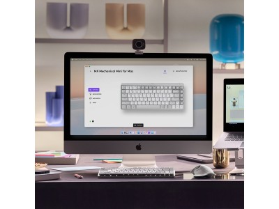 Logitech MX Mechanical Mini för Mac, TKL 80%, mekaniskt, nordiskt, bakbelyst, Bluetooth - Grå/Vit#8