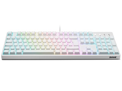 Svive Triton Full red switch (vit) Gamingtangentbord i full storlek, mekaniskt, nordisk layout, RGB,PBT-keykaps#5