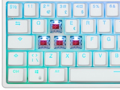 Svive Triton Full red switch (vit) Gamingtangentbord i full storlek, mekaniskt, nordisk layout, RGB,PBT-keykaps#6
