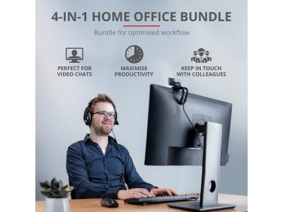 Trust QOBY 4in1 home office paket Inkluderar trådlöst tangentbord, kompakt kompakt mus, HD-webbkamera och headset#2